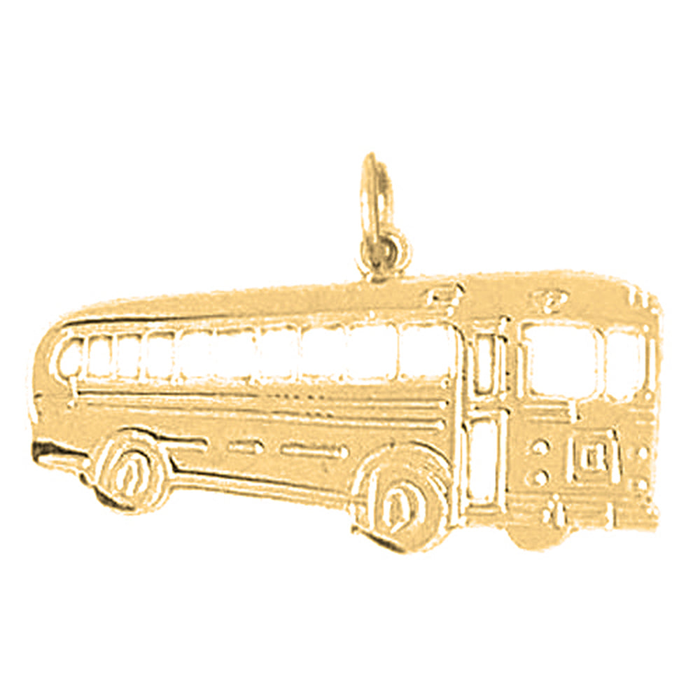 Yellow Gold-plated Silver Bus Pendant