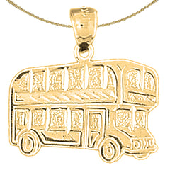 Sterling Silver Tour Bus Pendant (Rhodium or Yellow Gold-plated)