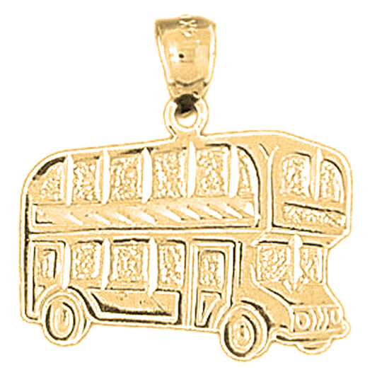 Yellow Gold-plated Silver Tour Bus Pendant
