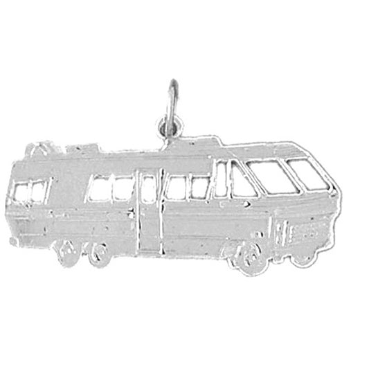 Sterling Silver Rv Recreational Vehicle Pendant