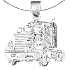 Sterling Silver Truck Pendant (Rhodium or Yellow Gold-plated)