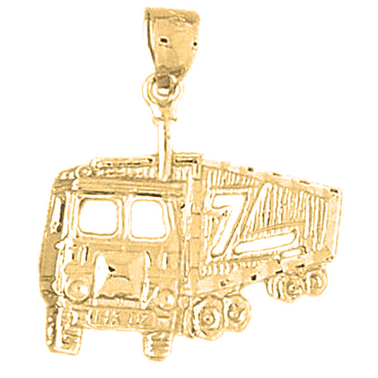 Yellow Gold-plated Silver Truck Pendant