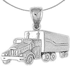 Sterling Silver Truck Pendant (Rhodium or Yellow Gold-plated)
