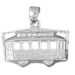 Sterling Silver 3D Trolly Pendant