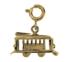 Yellow Gold-plated Silver 3D Trolly Pendant