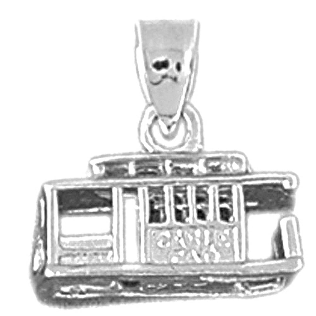 Sterling Silver 3D Trolly Pendant