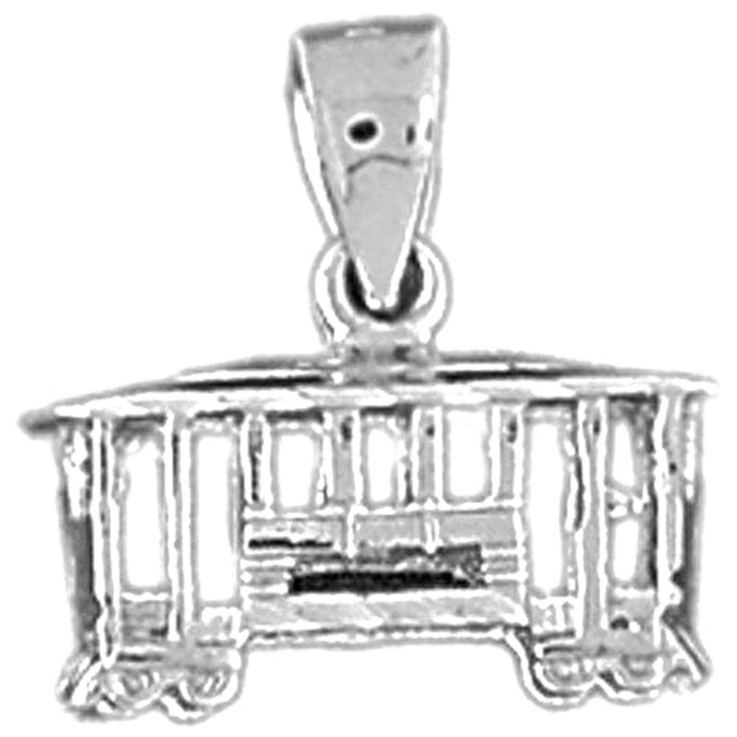 Sterling Silver 3D Trolly Pendant