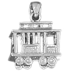 Sterling Silver 3D Trolly Pendant