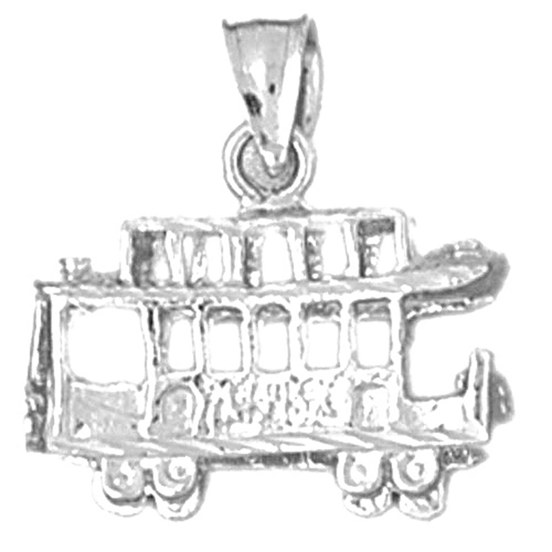 Sterling Silver 3D Trolly Pendant