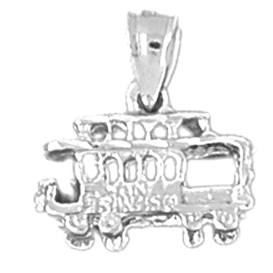 Sterling Silver 3D Trolly Pendant