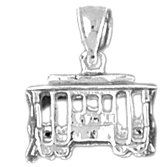 Sterling Silver 3D Trolly Pendant