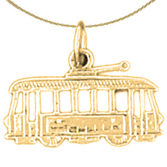 Sterling Silver Trolly Pendant (Rhodium or Yellow Gold-plated)