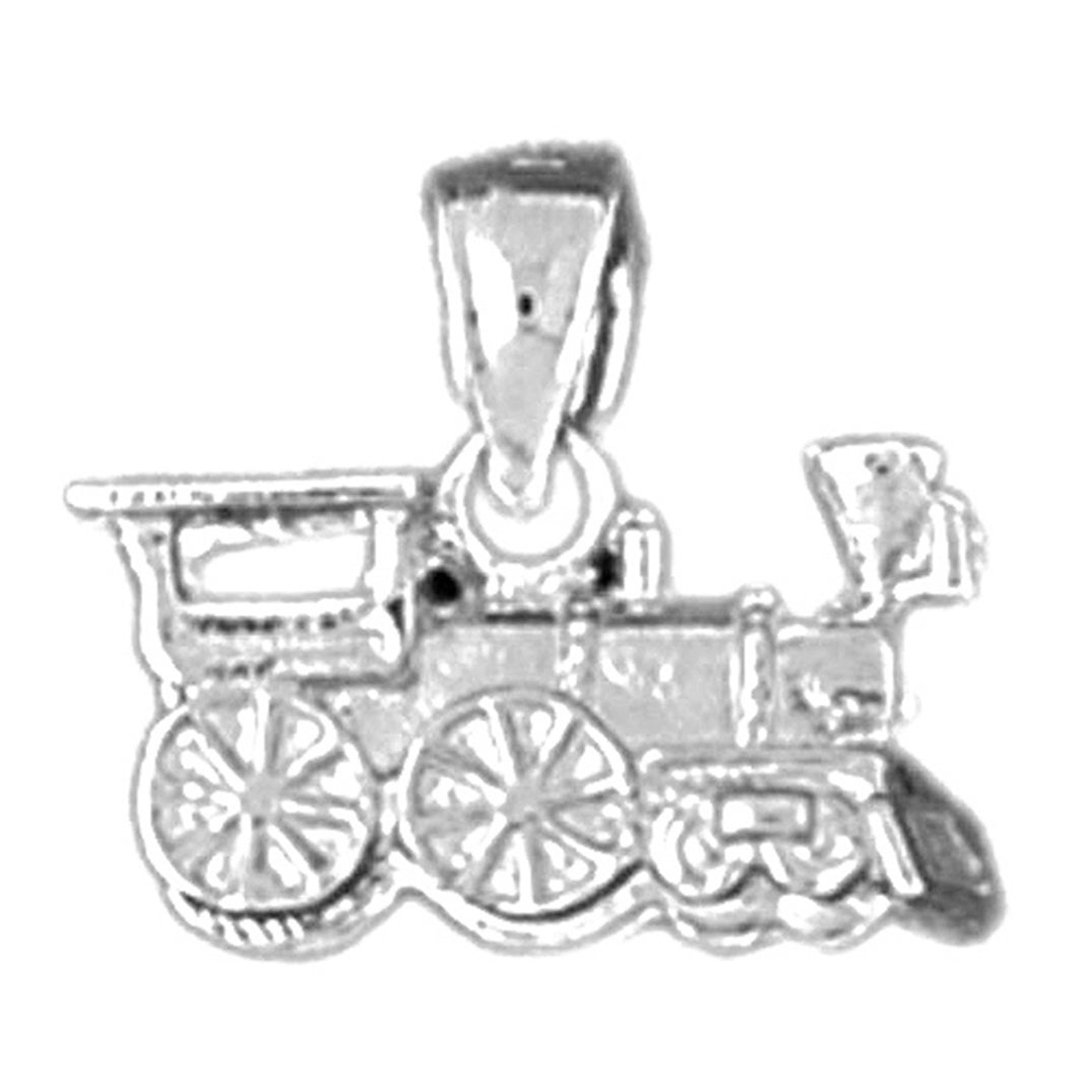 Sterling Silver 3D Train Engine Locomotive Pendant