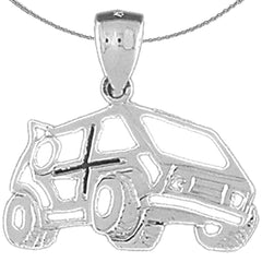 Sterling Silver Off Road Vehicle Pendant (Rhodium or Yellow Gold-plated)