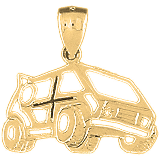 Yellow Gold-plated Silver Off Road Vehicle Pendant