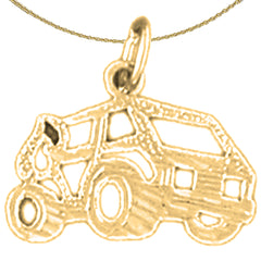 Sterling Silver Off Road Vehicle Pendant (Rhodium or Yellow Gold-plated)