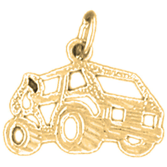 Yellow Gold-plated Silver Off Road Vehicle Pendant