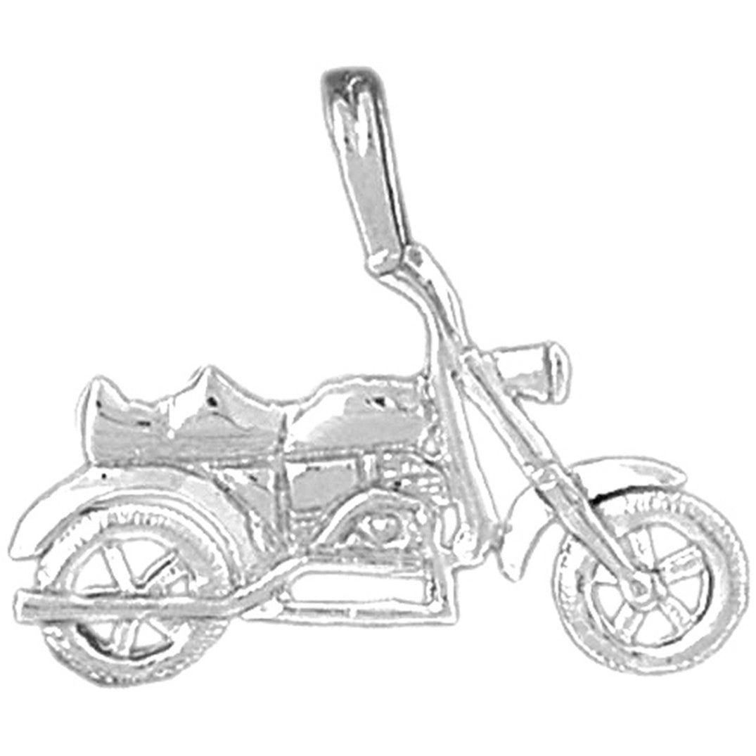 Sterling Silver Motorcycle Pendant