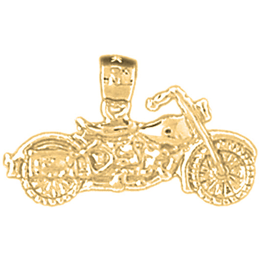 Yellow Gold-plated Silver Motorcycle Pendant