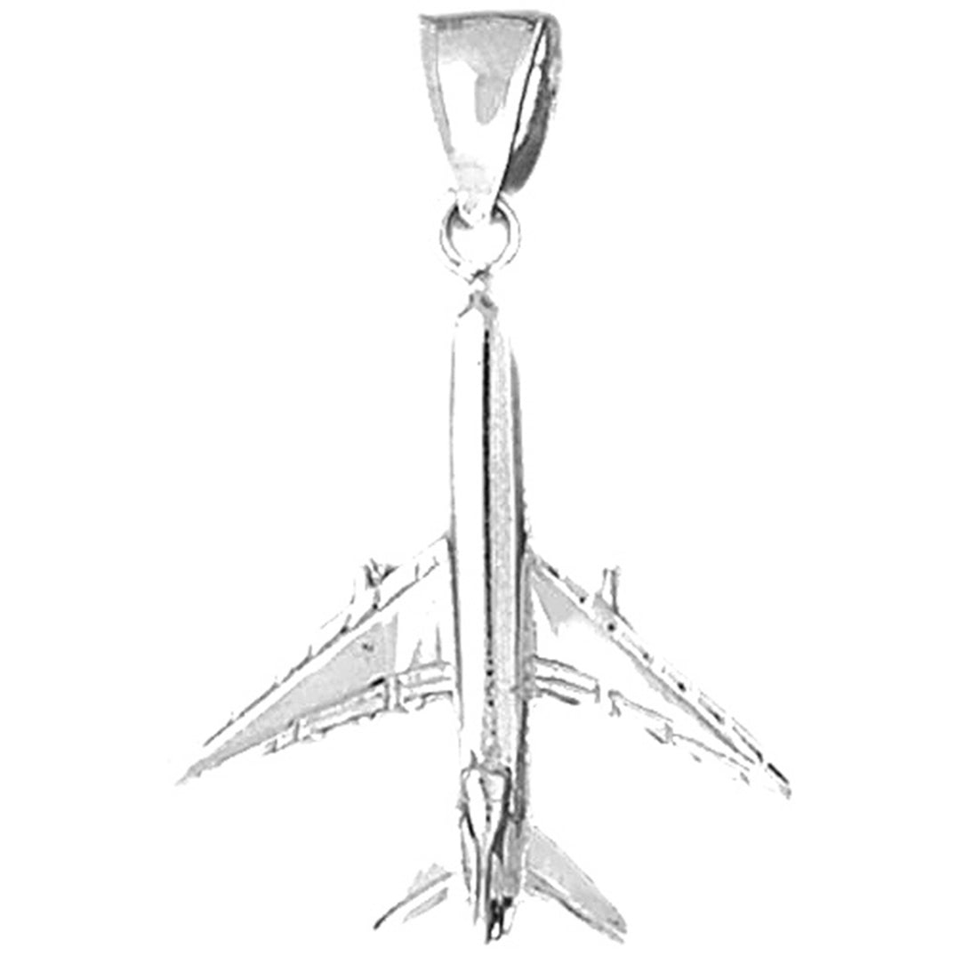 Sterling Silver 3D Airplane Pendants