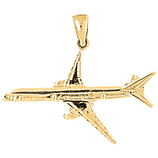 Yellow Gold-plated Silver Airplane Pendants