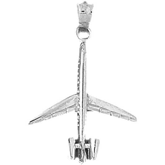 Sterling Silver 3D Airplane Pendants