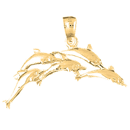 Yellow Gold-plated Silver Dolphin Pendant