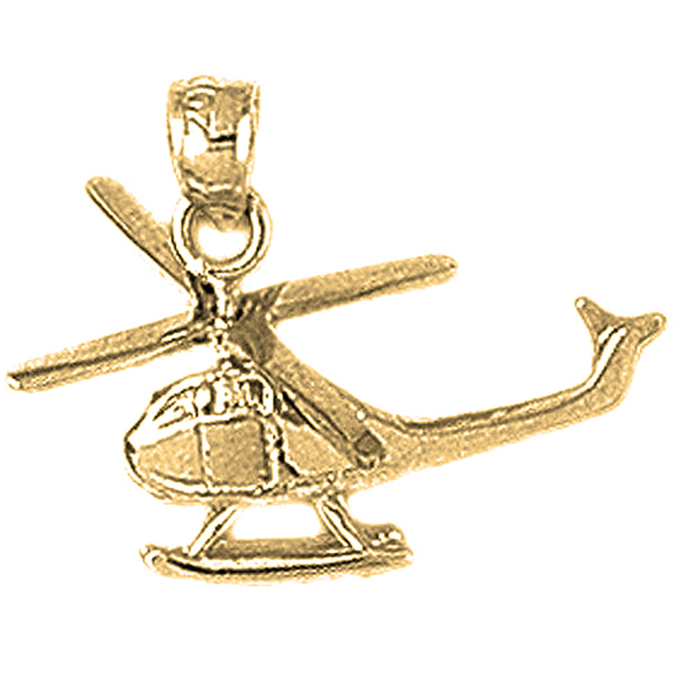 Yellow Gold-plated Silver Helicopter Pendants