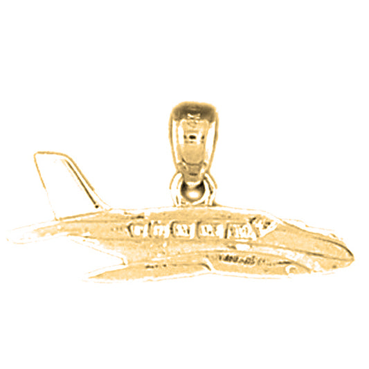 Yellow Gold-plated Silver Airplane Pendants