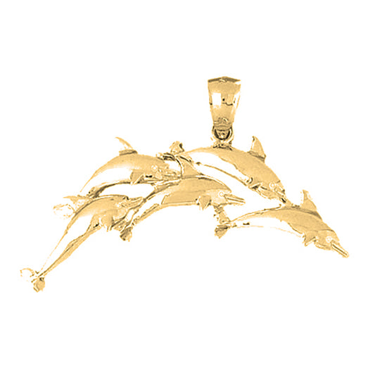 Yellow Gold-plated Silver Dolphin Pendant