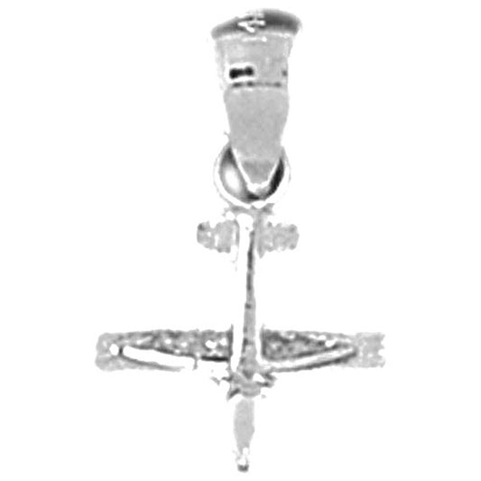 Sterling Silver 3D Airplane Pendants