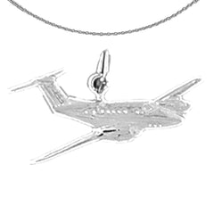 Sterling Silver Airplane Pendants (Rhodium or Yellow Gold-plated)