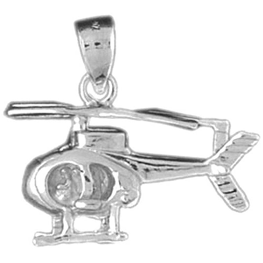 Sterling Silver Helicopter Pendant