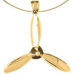 Sterling Silver Propellor Pendant (Rhodium or Yellow Gold-plated)