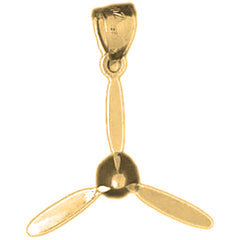 Yellow Gold-plated Silver Propellor Pendant