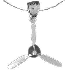 Sterling Silver Propellor Pendant (Rhodium or Yellow Gold-plated)