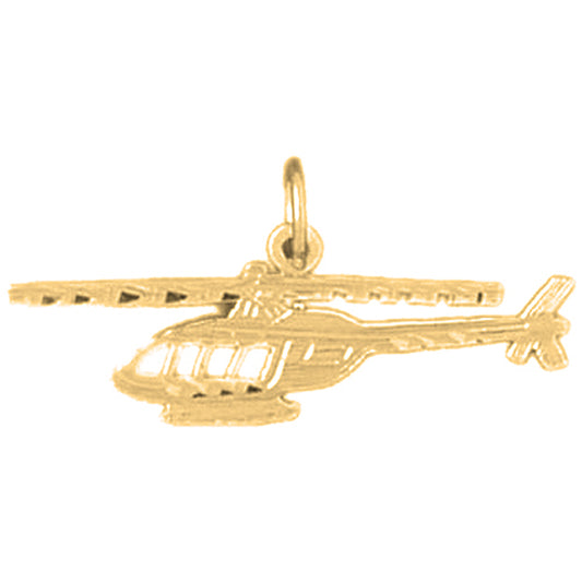 Yellow Gold-plated Silver Helicopter Pendant
