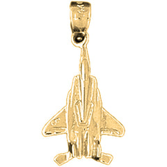 Yellow Gold-plated Silver Airplane Pendant