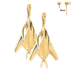 14K or 18K Gold Airplane Earrings