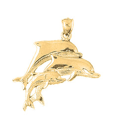 Yellow Gold-plated Silver Dolphin Pendant