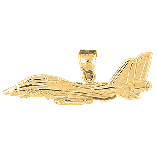 10K, 14K or 18K Gold Airplane Pendant