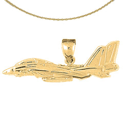 Colgante de avión de plata de ley (bañado en rodio o oro amarillo)