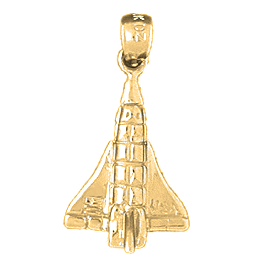 Yellow Gold-plated Silver Space Shuttle Pendant