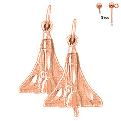 14K or 18K Gold Space Shuttle Earrings