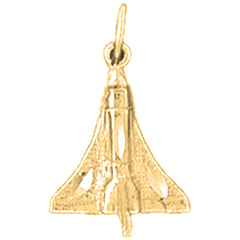 Yellow Gold-plated Silver Space Shuttle Pendant