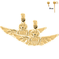14K or 18K Gold 16mm United States Air Force Earrings