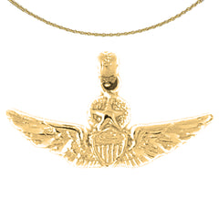 Sterling Silver United States Air Force Pendant (Rhodium or Yellow Gold-plated)