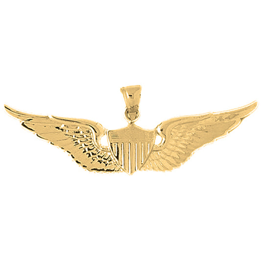 Yellow Gold-plated Silver Us Air Force Pendant
