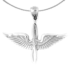 Sterling Silver Us Air Force Pendant (Rhodium or Yellow Gold-plated)