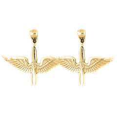 14K or 18K Gold 25mm United States Air Force Earrings